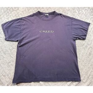 Vintage Creed Shirt Mens XL Navy Weathered 2002 Album Tour Band Rock 2000s
